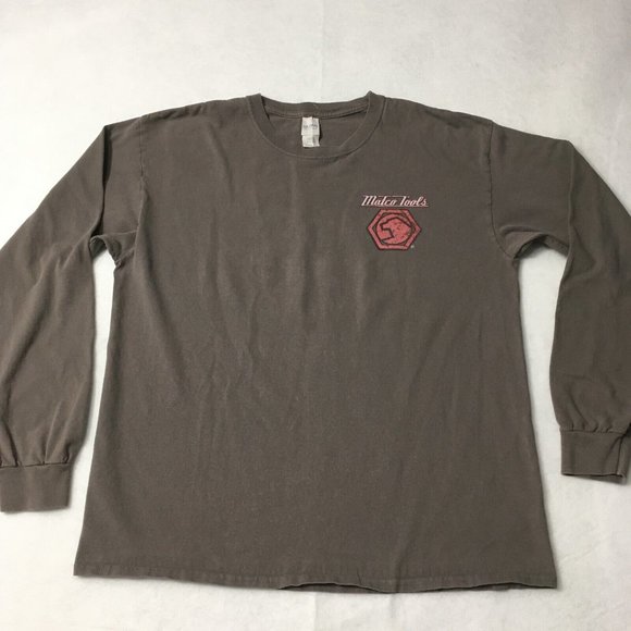 Matco Tools Shirt Mens LGGray Blue Long Sleeve Crew Casual Vintage Workwear Tee - Picture 1 of 9